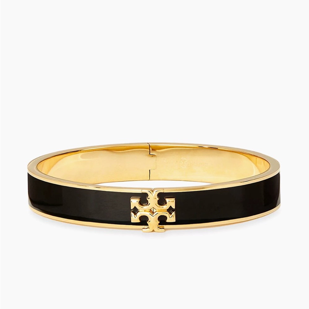 Tory Burch
Kira 18K-Gold-Plated & Enamel Medium Hinged Bangle